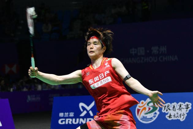 CHANGZHOU, CHINA - JULY 25: Wang Zhiyi of China competes in the Women s Singles Semifinal match against Akane Yamaguchi of Japan on day 5 of the China Open 2026 at Changzhou Olympic Sports Center Gymnasium on July 25, 2026 in Changzhou, Jiangsu Province of China.  Copyright: xVCGx 111656312560