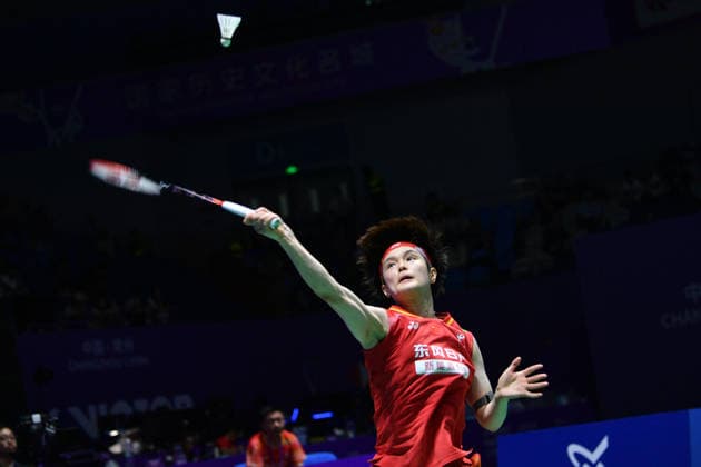 CHANGZHOU, CHINA - JULY 25: Wang Zhiyi of China competes in the Women s Singles Semifinal match against Akane Yamaguchi of Japan on day 5 of the China Open 2026 at Changzhou Olympic Sports Center Gymnasium on July 25, 2026 in Changzhou, Jiangsu Province of China.  Copyright: xVCGx 111656312564