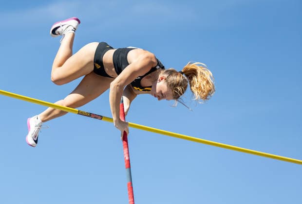 Deutsche Leichtathletik-Meisterschaften Stabhochsprung Frauen; Hannover, 24.07.2026 Chiara Sistermann (TSV Gräfelfing) im Stabhochsprung der Frauen; Deutsche Leichtathletik-Meisterschaften Stabhochsprung Frauen am 24.07.2026 auf dem Opernplatz in Hannover (Niedersachsen). *** German Track and Field Championships – Women’s Pole Vault, Hanover, July 24, 2026: Chiara Sistermann of TSV Gräfelfing in the women’s pole vault at the German Track and Field Championships—Women’s Pole Vault on July 24, 2026, at Opernplatz in Hanover, Lower Saxony Copyright: xBEAUTIFULxSPORTS R.xSchmittx