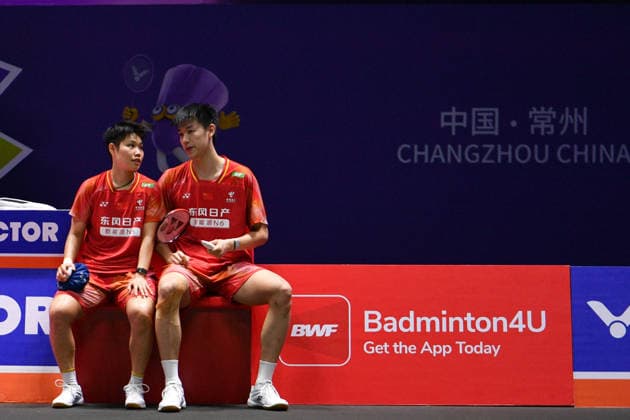 CHANGZHOU, CHINA - JULY 25: Feng Yanzhe and Huang Dongping of China pose after in the Mixed Doubles Semifinal match against Thom Gicquel and Delphine Delrue of France on day 5 of the China Open 2026 at Changzhou Olympic Sports Center Gymnasium on July 25, 2026 in Changzhou, Jiangsu Province of China.  Copyright: xVCGx 111656315843