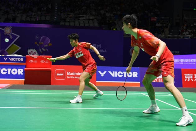 CHANGZHOU, CHINA - JULY 25: Feng Yanzhe and Huang Dongping of China compete in the Mixed Doubles Semifinal match against Thom Gicquel and Delphine Delrue of France on day 5 of the China Open 2026 at Changzhou Olympic Sports Center Gymnasium on July 25, 2026 in Changzhou, Jiangsu Province of China.  Copyright: xVCGx 111656315855