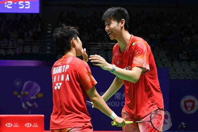 CHANGZHOU, CHINA - JULY 25: Feng Yanzhe and Huang Dongping of China react in the Mixed Doubles Semifinal match against Thom Gicquel and Delphine Delrue of France on day 5 of the China Open 2026 at Changzhou Olympic Sports Center Gymnasium on July 25, 2026 in Changzhou, Jiangsu Province of China.  Copyright: xVCGx 111656315856