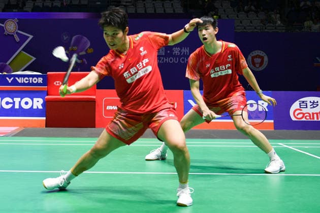 CHANGZHOU, CHINA - JULY 25: Feng Yanzhe and Huang Dongping of China compete in the Mixed Doubles Semifinal match against Thom Gicquel and Delphine Delrue of France on day 5 of the China Open 2026 at Changzhou Olympic Sports Center Gymnasium on July 25, 2026 in Changzhou, Jiangsu Province of China.  Copyright: xVCGx 111656315852
