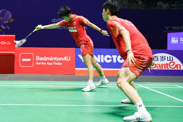 CHANGZHOU, CHINA - JULY 25: Feng Yanzhe and Huang Dongping of China compete in the Mixed Doubles Semifinal match against Thom Gicquel and Delphine Delrue of France on day 5 of the China Open 2026 at Changzhou Olympic Sports Center Gymnasium on July 25, 2026 in Changzhou, Jiangsu Province of China.  Copyright: xVCGx 111656315853