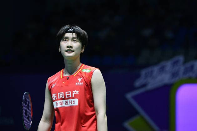CHANGZHOU, CHINA - JULY 25: Chen Yufei of China reacts in the Women s Singles Semifinal match against Tomoka Miyazaki of Japan on day 5 of the China Open 2026 at Changzhou Olympic Sports Center Gymnasium on July 25, 2026 in Changzhou, Jiangsu Province of China.  Copyright: xVCGx 111656325077