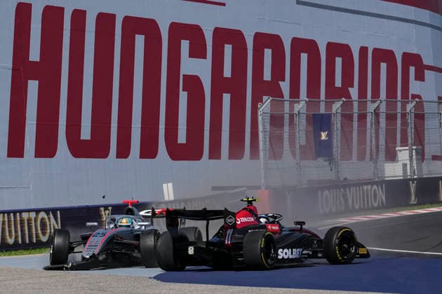 Formula 2 Hungarian Grand Prix Start crash between Maciej Gladysz (POL) and Jin Nakamura (JPN) crash during Formula 2 Hungarian Grand Prix 2026. on July 25., 2026 in Hungaroring, Mogyorod, Hungary, Zsombor Toth Zsombor Toth Photography Mogyorod Hungaroring Pest Hungary Copyright: xZsomborxTothx