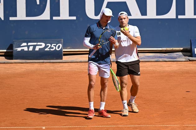 TENNIS - ATP, Tennis Herren Generali Open 2026 KITZBUEHEL,AUSTRIA,25.JUL.26 - TENNIS - ATP World Tour, Generali Open. Image shows Marc Polmans (AUS) and Lukas Miedler (AUT).  GEPAxpictures xDanielxSchoenherr