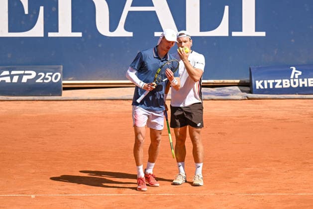 TENNIS - ATP, Tennis Herren Generali Open 2026 KITZBUEHEL,AUSTRIA,25.JUL.26 - TENNIS - ATP World Tour, Generali Open. Image shows Marc Polmans (AUS) and Jakob Schnaitter (GER).  GEPAxpictures xDanielxSchoenherr
