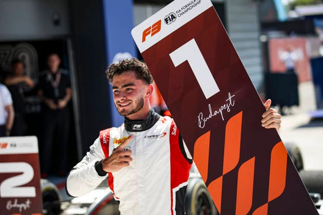 AUTO - FORMULA 3 2026 - BUDAPEST NAEL ThÃ ophile (fra), Campos Racing, Dallara F3 2025, portrait celebration victory during the 7th round of the 2026 FIA Formula 3 Championship from July 24 to 26, 2026 on the Hungaroring, in Mogyorod near Budapest, Hungary - MogyorodHungary  Copyright: xXavixBonillax