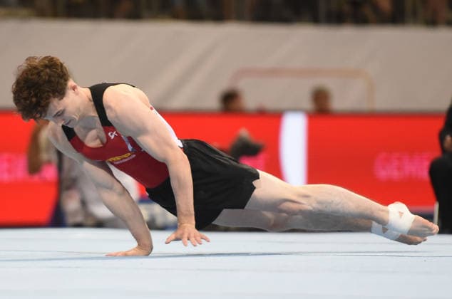 25.07.2026, xhbx, Turnen DM Finals 2026, Gerätfinals Männer v.l. Alexander Kunz (Boden) (DFL DFB REGULATIONS PROHIBIT ANY USE OF PHOTOGRAPHS as IMAGE SEQUENCES and or QUASI-VIDEO) Hannover *** July 25, 2026, xhbx, 2026 German Gymnastics Championships Finals, Men s Apparatus Finals, from left: Alexander Kunz, Floor Exercise. DFL and DFB regulations prohibit any use of photographs as image sequences and or quasi-video. Hanover