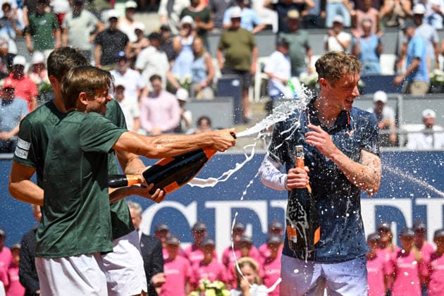 TENNIS - ATP, Tennis Herren Generali Open 2026 KITZBUEHEL,AUSTRIA,25.JUL.26 - TENNIS - ATP World Tour, Generali Open. Image shows Jakob Schnaitter, Mark Wallner (GER) and Marc Polmans (AUS); keywords: award ceremony.  GEPAxpictures xDanielxSchoenherr