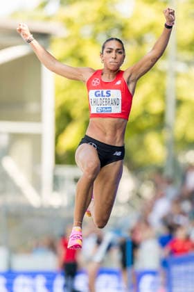 Deutsche Leichtathletik-Meisterschaften; Bochum-Wattenscheid, 25.07.2026 Ruth Hildebrand (TSV Bayer o4 Leverkusen), Dreisprung; Deutsche Leichtathletik-Meisterschaften am 25.07.2026 im Lorheide-Stadion, Bochum-Wattenscheid (Nordrhein-Westfalen). *** German Track and Field Championships, Bochum Wattenscheid, July 25, 2026; Ruth Hildebrand, TSV Bayer 04 Leverkusen, triple jump; German Track and Field Championships on July 25, 2026, at Lorheide Stadium, Bochum-Wattenscheid, North Rhine-Westphalia Copyright: xBEAUTIFULxSPORTS AxelxKohringx