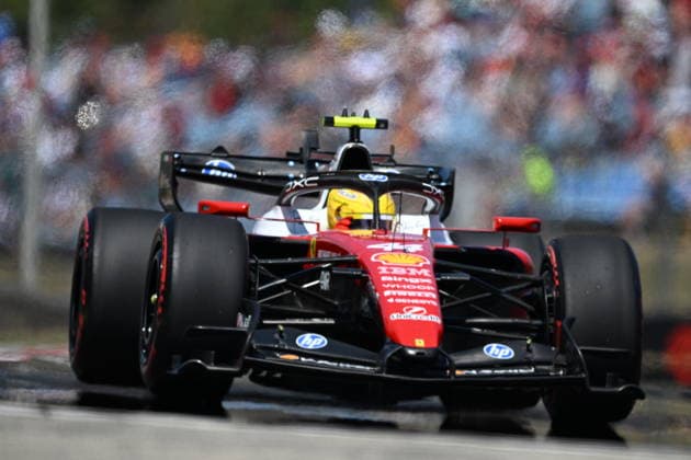 RECORD DATE NOT STATED F1 Hungary 2026 MOGYOROD, HUNGARY JULY 25: Lewis Hamilton of Great Britain drives the Scuderia Ferrari F1 car on track during the third free practice session of the Formula 1 AWS Hungarian Grand Prix 2026 at the Hungaroring on July 25, 2026 in Mogyorod, Hungary. Budapest Hungary  Copyright: xArturxWidakx originalFilename:widak-f1hungar260725_npUCu.jpg