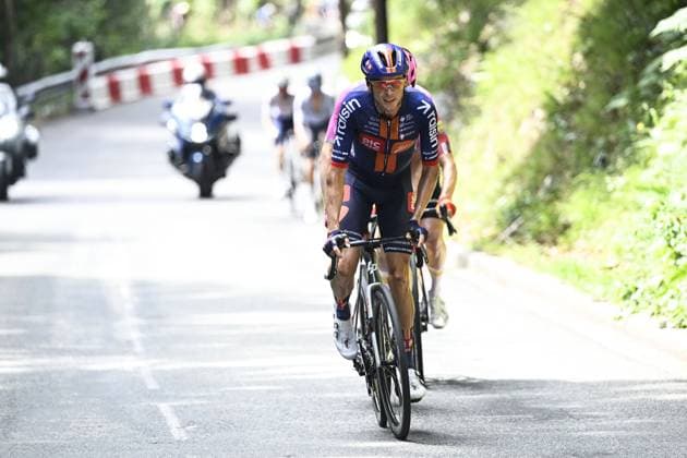 French Warren Barguil of Team Picnic PostNL pictured in action during stage 20 of the 2026 Tour de France cycling race, a stage of 171km Le Bourg d Oisans to Alpe d Huez, on Saturday 25 July 2026. The 113th edition of the Tour de France starts on Saturday 4 July in Barcelona, Spain, and will finish in Paris, France on the 26th of July. JASPERxJACOBS  x181998603x