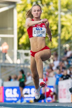Deutsche Leichtathletik-Meisterschaften; Bochum-Wattenscheid, 25.07.2026 Charlotte Grimm (SV Eintracht Nordhorn), Dreisprung; Deutsche Leichtathletik-Meisterschaften am 25.07.2026 im Lorheide-Stadion, Bochum-Wattenscheid (Nordrhein-Westfalen). *** German Track and Field Championships, Bochum-Wattenscheid, July 25, 2026; Charlotte Grimm, SV Eintracht Nordhorn, triple jump; German Track and Field Championships on July 25, 2026, at Lorheide Stadium, Bochum-Wattenscheid, North Rhine-Westphalia Copyright: xBEAUTIFULxSPORTS AxelxKohringx