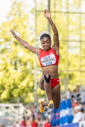 Deutsche Leichtathletik-Meisterschaften; Bochum-Wattenscheid, 25.07.2026 Grace Monono (LG Nord Berlin), Dreisprung; Deutsche Leichtathletik-Meisterschaften am 25.07.2026 im Lorheide-Stadion, Bochum-Wattenscheid (Nordrhein-Westfalen). *** German Track and Field Championships, Bochum-Wattenscheid, July 25, 2026; Grace Monono, LG Nord Berlin, triple jump; German Track and Field Championships on July 25, 2026, at Lorheide Stadium, Bochum-Wattenscheid, North Rhine-Westphalia Copyright: xBEAUTIFULxSPORTS AxelxKohringx