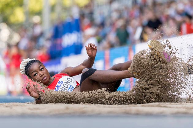 Deutsche Leichtathletik-Meisterschaften; Bochum-Wattenscheid, 25.07.2026 Grace Monono (LG Nord Berlin), Dreisprung; Deutsche Leichtathletik-Meisterschaften am 25.07.2026 im Lorheide-Stadion, Bochum-Wattenscheid (Nordrhein-Westfalen). *** German Track and Field Championships, Bochum-Wattenscheid, July 25, 2026; Grace Monono, LG Nord Berlin, triple jump; German Track and Field Championships on July 25, 2026, at Lorheide Stadium, Bochum-Wattenscheid, North Rhine-Westphalia Copyright: xBEAUTIFULxSPORTS AxelxKohringx