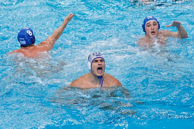 Water polo, Wasserball WORLD CUP ‹GREECE ITALY, Matteo Iocchi Gratta of Italy celebrates scoring a goal during the Water Polo World Cup Men s Semi Final match between Greece and Italy at Sydney Olympic Park Aquatic Centre in Sydney, Saturday, July 25, 2026. ( NO ARCHIVING, EDITORIAL USE ONLY SYDNEY NEW SOUTH WALES AUSTRALIA  Copyright: xMARKxEVANSx 20260725198933064920