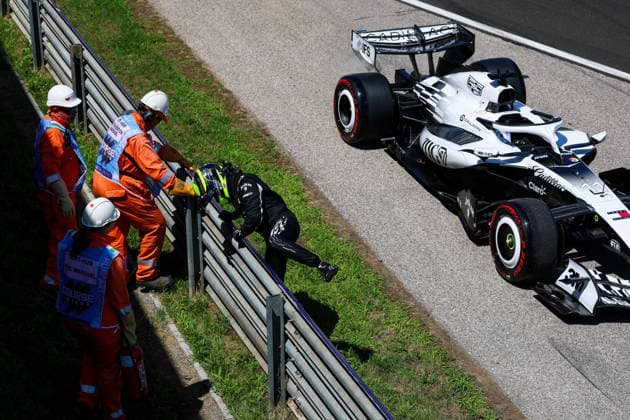 F1 - HUNGARIAN GRAND PRIX 2026 PEREZ Sergio (mex), Cadillac F1 Team CA01, portrait fire crash, accident, during the Formula 1 Hungarian Grand Prix 2026, 11th round of the 2026 Formula One World Championship, WM, Weltmeisterschaft from July 24 to 26, 2026 on the Hungaroring, in Mogyorod near Budapest, Hungary -  Copyright: xFLORENTxGOODENx