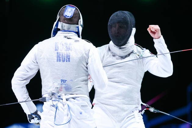 CHINA, HONG KONG - JULY 25, 2026: Hungary s Daniel Dosa and the Czech Republic s Alexander Choupenitch compete in the men™s individual foil event at the 2026 Kerry Fencing World Championships 2026 Fencing World Championships In Hong Kong  - ZUMAt113 20260725_zaa_t113_059 Copyright: xMikhailxSinitsynx