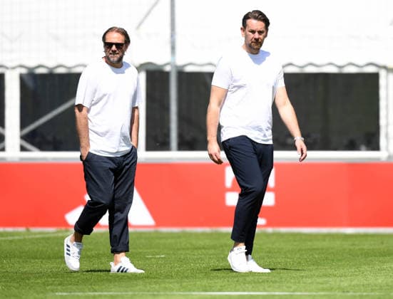 25.07.2026, xophax, Fussball 1.Bundesliga, 1.FC Koeln Trainingslager . Training in Sankt Johann. Training. Tim Steidten , links und Thomas Kessler , rechts ( 1.FC Köln ) Kitzbühel *** July 25, 2026, xophax, Soccer, Bundesliga 1, 1. FC Köln Training Camp, Training Session in Sankt Johann, Tim Steidten (left) and Thomas Kessler (right), 1. FC Köln, Kitzbühel