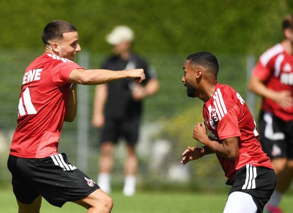 25.07.2026, xophax, Fussball 1.Bundesliga, 1.FC Koeln Trainingslager . Training in Sankt Johann. Training. Said El Mala , links und Linton Maina, rechts ( 1.FC Köln ) Kitzbühel *** July 25, 2026, xophax, Soccer, Bundesliga 1, 1. FC Köln Training Camp: Training in Sankt Johann; Said El Mala (left) and Linton Maina (right), 1. FC Köln, Kitzbühel