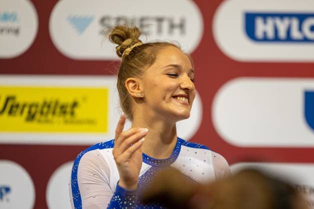 DM Finals 2026; Gerätfinals Frauen Sprung***Karina Schönmaier gewinnt Gold am Sprung *** 2026 DM Finals Women s Apparatus Finals – Vault***Karina Schönmaier Wins Gold in the Vault Copyright: xUdoxHerrmannx