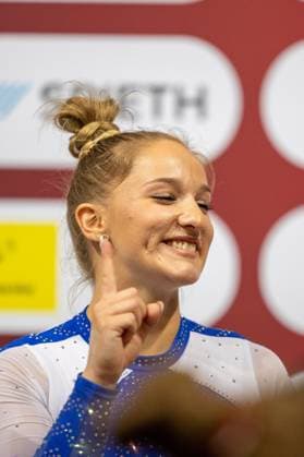 DM Finals 2026; Gerätfinals Frauen Sprung***Karina Schönmaier gewinnt Gold am Sprung *** 2026 DM Finals Women s Apparatus Finals – Vault***Karina Schönmaier Wins Gold in the Vault Copyright: xUdoxHerrmannx