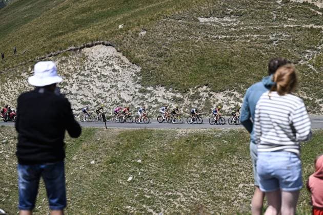 The pack of riders pictured in action during stage 20 of the 2026 Tour de France cycling race, a stage of 171km Le Bourg d Oisans to Alpe d Huez, on Saturday 25 July 2026. The 113th edition of the Tour de France starts on Saturday 4 July in Barcelona, Spain, and will finish in Paris, France on the 26th of July. JASPERxJACOBS  x182000599x