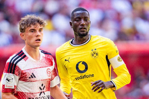 Testspiel, Bundesliga, Fortuna Düsseldorf vs. Borussia Dortmund, 25.07.2026 in der Merkur Arena Serhou Guirassy *** Exhibition Match, Bundesliga, Fortuna Düsseldorf vs. Borussia Dortmund, July 25, 2026, at the Merkur Arena, Serhou Guirassy Copyright: xBahhoxKarax