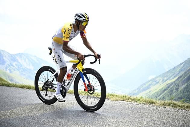 Colombian Egan Bernal of Netcompany-INEOS pictured in action during stage 20 of the 2026 Tour de France cycling race, a stage of 171km Le Bourg d Oisans to Alpe d Huez, on Saturday 25 July 2026. The 113th edition of the Tour de France starts on Saturday 4 July in Barcelona, Spain, and will finish in Paris, France on the 26th of July. JASPERxJACOBS  x182000653x