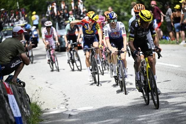 Australian Jai Hindley of Red Bull-BORA-hansgrohe pictured in action during stage 20 of the 2026 Tour de France cycling race, a stage of 171km Le Bourg d Oisans to Alpe d Huez, on Saturday 25 July 2026. The 113th edition of the Tour de France starts on Saturday 4 July in Barcelona, Spain, and will finish in Paris, France on the 26th of July. JASPERxJACOBS  x182000661x