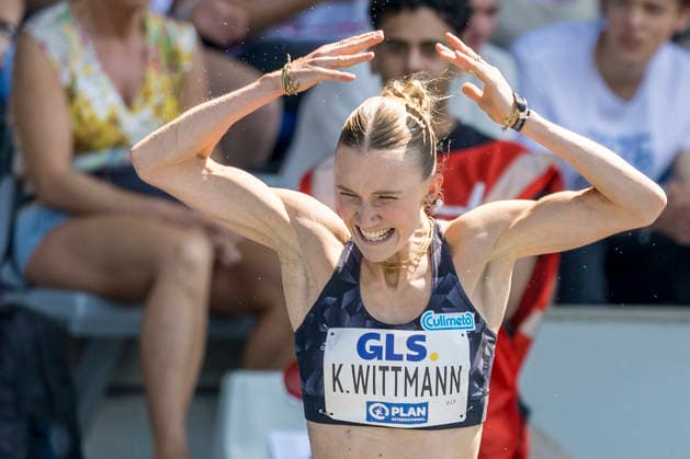 Deutsche Leichtathletik-Meisterschaften; Bochum-Wattenscheid, 25.07.2026 Kira Wittmann (Hannover 96) freut sich über eine neue PB und gewinnt den Meistertitel im Dreisprung; Deutsche Leichtathletik-Meisterschaften am 25.07.2026 im Lorheide-Stadion, Bochum-Wattenscheid (Nordrhein-Westfalen). *** German Track and Field Championships, Bochum-Wattenscheid, July 25, 2026: Kira Wittmann of Hannover 96 celebrates a new personal best and wins the triple jump title at the German Track and Field Championships on July 25, 2026, at Lorheide Stadium in Bochum-Wattenscheid, North Rhine-Westphalia Copyright: xBEAUTIFULxSPORTS AxelxKohringx
