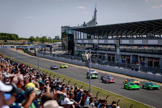 DTM, 9. + 10. Rennen Oschersleben 2026 11 BMW M4 GT3 Evo, Schubert Motorsport: Marco Wittmann, 90 Porsche 911 GT3 R (992), Manthey: Ricardo Feller - picture by Gruppe C Photography Oschersleben Oschersleben Sachsen-Anhalt Germany Copyright: xGruppexCxPhotographyx