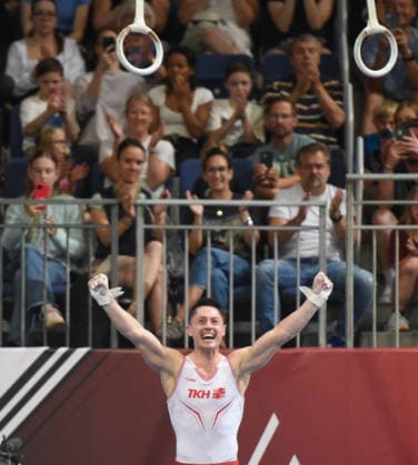 25.07.2026, xhbx, Turnen DM Finals 2026, Gerätfinals Männer v.l. Andreas Toba Ringe (DFL DFB REGULATIONS PROHIBIT ANY USE OF PHOTOGRAPHS as IMAGE SEQUENCES and or QUASI-VIDEO) Hannover *** July 25, 2026, xhbx, 2026 German Gymnastics Championships Finals, Men s Apparatus Finals, from left: Andreas Toba, Rings. DFL and DFB regulations prohibit any use of photographs as image sequences and or quasi-video. Hanover