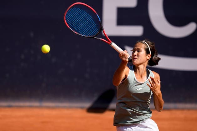 MSC Hamburg Ladies Open - Day 6 Zhibek Kulambayeva of Kazakhstan and her playing partner Darja Semenistaja of Latvia compete in their semi-final doubles match against Dalila Jakupovic and Nika Radisic of Slovenia at the 2026 MSC Hamburg Ladies Open women s tennis tournament at Am Rothenbaum in Hamburg, Germany. Hamburg Hamburg Germany  Copyright: xOwenxHammondx originalFilename:hammond-2026msch260725_npIKS.jpg