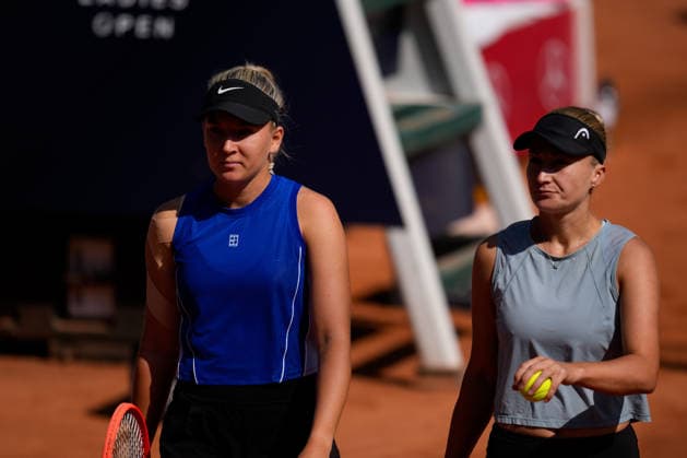 MSC Hamburg Ladies Open - Day 6 Nika Radisic of Slovenia and her playing partner Dalila Jakupovic of Slovenia compete during their semi-final doubles match against Zhibek Kulambayeva of Kazakhstan and Darja Semenistaja of Latvia at the 2026 MSC Hamburg Ladies Open women s tennis tournament at Am Rothenbaum in Hamburg, Germany. Hamburg Hamburg Germany  Copyright: xOwenxHammondx originalFilename:hammond-2026msch260725_npNJa.jpg
