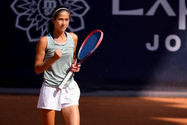 MSC Hamburg Ladies Open - Day 6 Zhibek Kulambayeva of Kazakhstan and her playing partner Darja Semenistaja of Latvia compete in their semi-final doubles match against Dalila Jakupovic and Nika Radisic of Slovenia at the 2026 MSC Hamburg Ladies Open women s tennis tournament at Am Rothenbaum in Hamburg, Germany. Hamburg Hamburg Germany  Copyright: xOwenxHammondx originalFilename:hammond-2026msch260725_npwb4.jpg