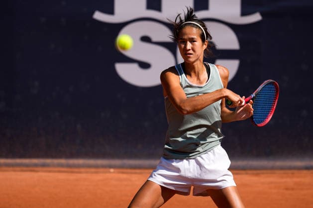MSC Hamburg Ladies Open - Day 6 Zhibek Kulambayeva of Kazakhstan and her playing partner Darja Semenistaja of Latvia compete in their semi-final doubles match against Dalila Jakupovic and Nika Radisic of Slovenia at the 2026 MSC Hamburg Ladies Open women s tennis tournament at Am Rothenbaum in Hamburg, Germany. Hamburg Hamburg Germany  Copyright: xOwenxHammondx originalFilename:hammond-2026msch260725_npADk.jpg