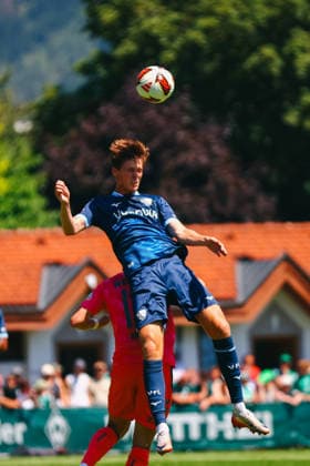 SOCCER - Bremen vs Bochum, test match ZELL AM ZILLER,AUSTRIA,25.JUL.26 - SOCCER - 1. DFL, 1. Deutsche Bundesliga, 2. DFL, 2. Deutsche Bundesliga, SV Werder Bremen vs VfL Bochum, test match. Image shows Christian Rasmussen (Bochum).  GEPAxpictures xOleskiixMarusyk