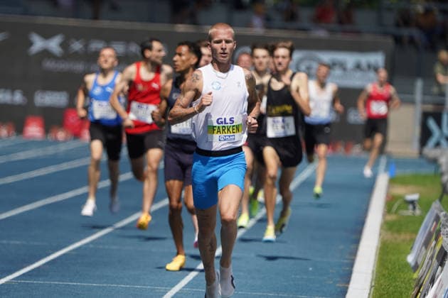 Leichtathletik, Athletics, Track and Field,, Leichtathletik DM 2026 , 25.07-26.07.2026, Lohrheidestadion Bochum-Wattenheid 1500m Männer, Robert Farken, Leipzig Copyright Gladys Chai von der Laage *** Track and Field, Athletics, Track and Field, 2026 German Track and Field Championships, July 25–26, 2026, Lohrheidestadion, Bochum, Wattenheid, Men’s 1,500m, Robert Farken, Leipzig. Copyright Gladys Chai von der Laage