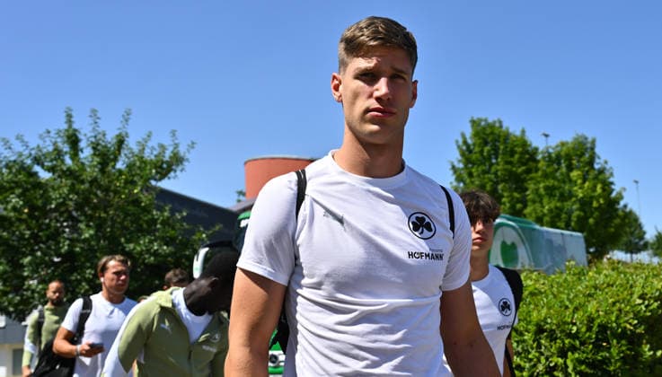 25.07.2026 - Fussball - Saison 2026 2027 - Testspiel Freundschaftsspiel Vorbereitungsspiel - TSG 1899 Hoffenheim - SpVgg Greuther Fürth ( Kleeblatt ) - - Sportfoto Zink - xwoxzix - regulations prohibit any use of photographs as image sequences and or quasi-video - only for editorial use - Krisztian Keresztes ( SpVgg Greuther Fürth ) trifft ein *** July 25, 2026 Soccer Season 2026–2027 Exhibition Match Friendly Match Preseason Match TSG 1899 Hoffenheim SpVgg Greuther Fürth Kleeblatt Sports Photo Zink xwoxzix Regulations prohibit any use of photographs as image sequences and or quasi-video For editorial use only. Krisztian Keresztes. SpVgg Greuther Fürth scores a goal