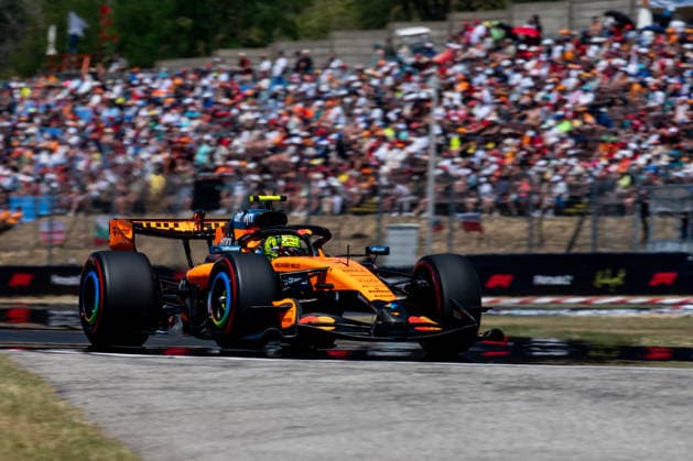 25.07.2026, HUN, Motorsport, FIA Formel 1 Weltmeisterschaft, Qualifying Day, Saison 2026, Hungaroring Budapest, Großer Preis von Ungarn Lando Norris ( McLaren Mastercard Formula 1 Team, Großbritannien, 01 ) im MCL40 Mogyorod Hungaroring Pest Ungarn *** July 25, 2026, HUN, Motorsports, FIA Formula 1 World Championship, Qualifying Day, 2026 Season, Hungaroring Budapest, Hungarian Grand Prix, Lando Norris, McLaren Mastercard Formula 1 Team, Great Britain, No. 01 in the MCL40, Mogyorod, Hungaroring, Pest, Hungary Copyright: xNordphotox xMemmlerx
