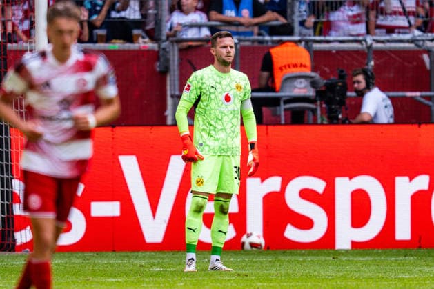 Testspiel, Bundesliga, Fortuna Düsseldorf vs. Borussia Dortmund, 25.07.2026 in der Merkur Arena Tor zum 2:1 durch Anas Slimani Patrick Drewes *** Exhibition match, Bundesliga, Fortuna Düsseldorf vs. Borussia Dortmund, July 25, 2026, at Merkur Arena; Anas Slimani scores the goal to make it 2–1; Patrick Drewes Copyright: xBahhoxKarax