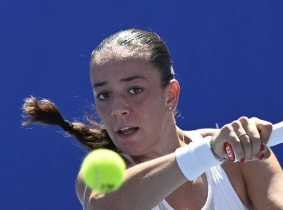 Tereza Valentova of Czech Republic in action during match against Daria Snigur of Ukraine within the women s WTA, Tennis Damen 250 Livesport Prague Open 2026 tennis tournament in Prague, Czech Republic, on July 25, 2026. (CTKxPhoto MichalxKrumphanzl) CTKPhotoP2026072503207  CTKPhotoP2026072503207