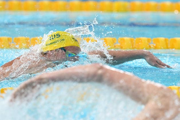 COM26 SWIMMING HEATS, Elijah Winnington of Australia competes during the Men™s 400m Freestyle heats at the Glasgow 2026 Commonwealth Games at the Tollcross International Swimming Centre in Glasgow, Scotland, Saturday, July 25, 2026. ( NO ARCHIVING, EDITORIAL USE ONLY Glasgow Scotland United Kingdom  Copyright: xDEANxLEWINSx 20260725131404234154