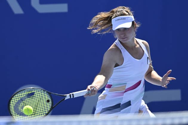 Daria Snigur of Ukraine in action during match against Tereza Valentova of Czech Republic within the women s WTA, Tennis Damen 250 Livesport Prague Open 2026 tennis tournament in Prague, Czech Republic, on July 25, 2026. (CTKxPhoto MichalxKrumphanzl) CTKPhotoP2026072503024  CTKPhotoP2026072503024
