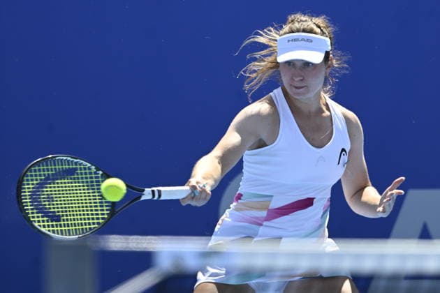 Daria Snigur of Ukraine in action during match against Tereza Valentova of Czech Republic within the women s WTA, Tennis Damen 250 Livesport Prague Open 2026 tennis tournament in Prague, Czech Republic, on July 25, 2026. (CTKxPhoto MichalxKrumphanzl) CTKPhotoP2026072503047  CTKPhotoP2026072503047