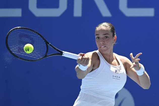 Tereza Valentova of Czech Republic in action during match against Daria Snigur of Ukraine within the women s WTA, Tennis Damen 250 Livesport Prague Open 2026 tennis tournament in Prague, Czech Republic, on July 25, 2026. (CTKxPhoto MichalxKrumphanzl) CTKPhotoP2026072503248  CTKPhotoP2026072503248