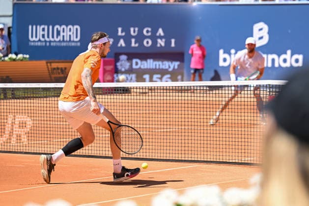 TENNIS - ATP, Tennis Herren Generali Open 2026 KITZBUEHEL,AUSTRIA,25.JUL.26 - TENNIS - ATP World Tour, Generali Open. Image shows Alexander Bublik (KAZ) and Quentin Halys (FRA).  GEPAxpictures xDanielxSchoenherr